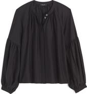 Madewell Shirred Balloon Sleeve Button-Up Top