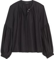 Madewell Shirred Balloon Sleeve Button-Up Top