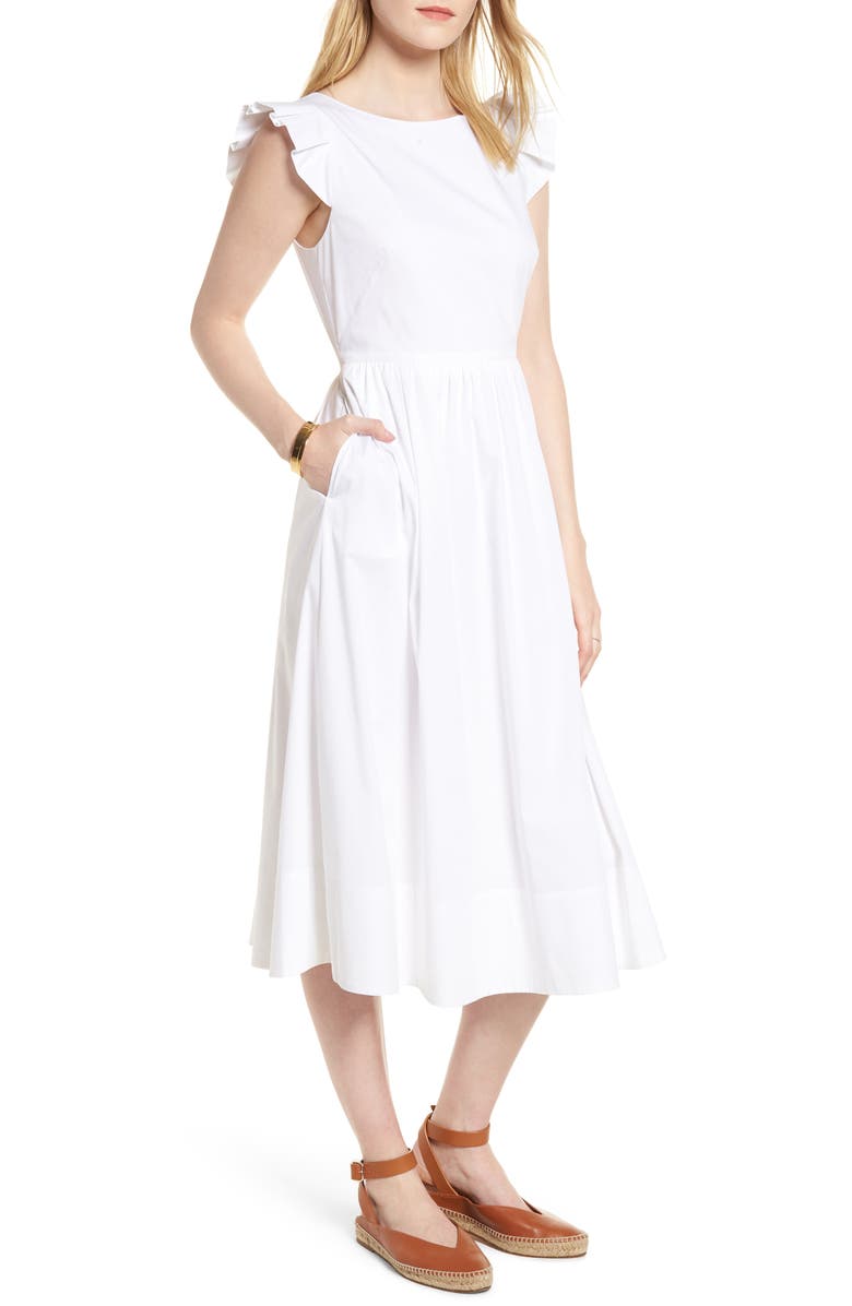 1901 Ruffle Fit & Flare Midi Dress, Main, color, 