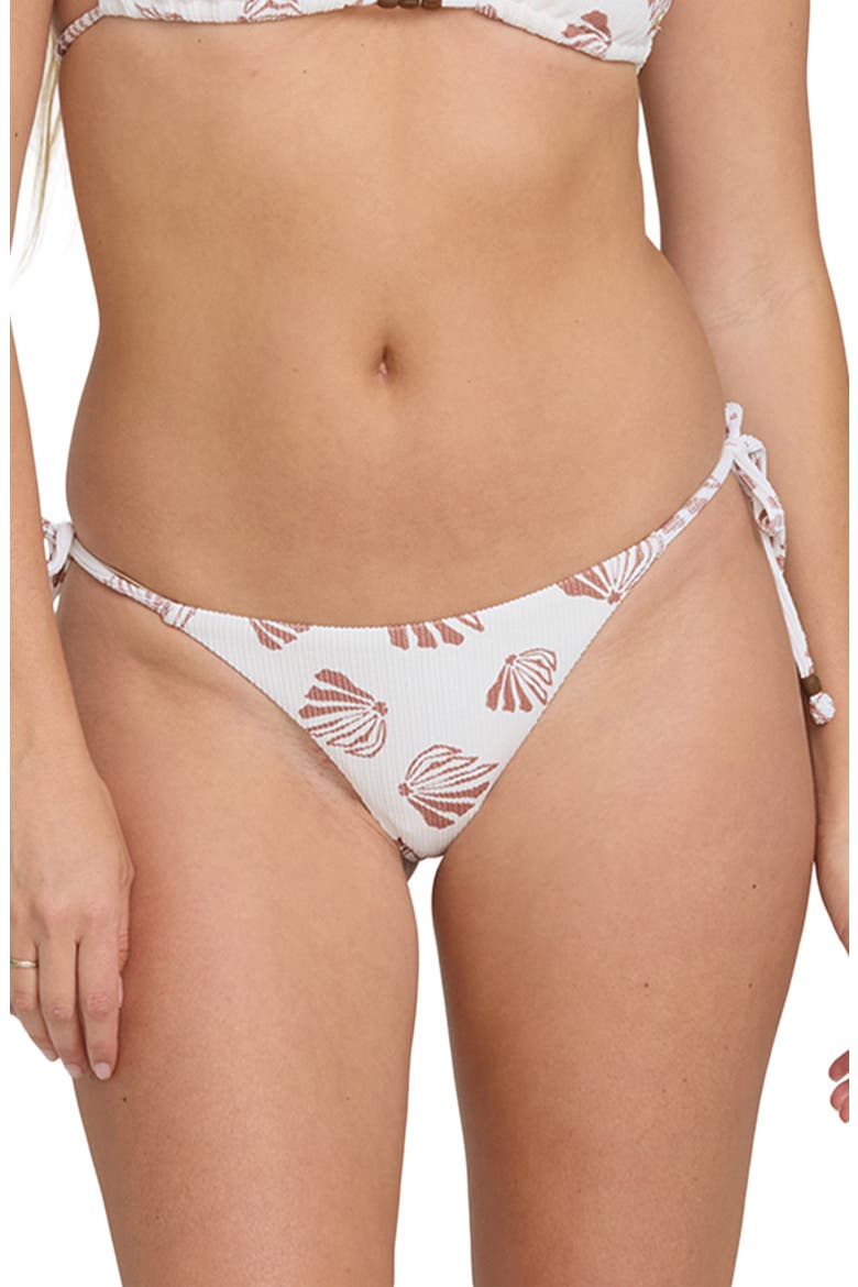 Sandy Shells Tanga Side Tie Bikini Bottoms, Main, color, SALT CRYSTAL