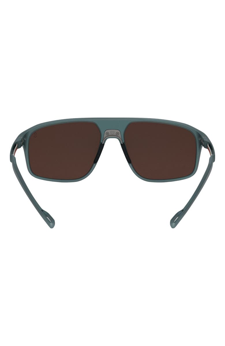 TAG Heuer Bolide 59mm Geometric Sunglasses, Alternate, color, Matte Blue / Brown Polarized