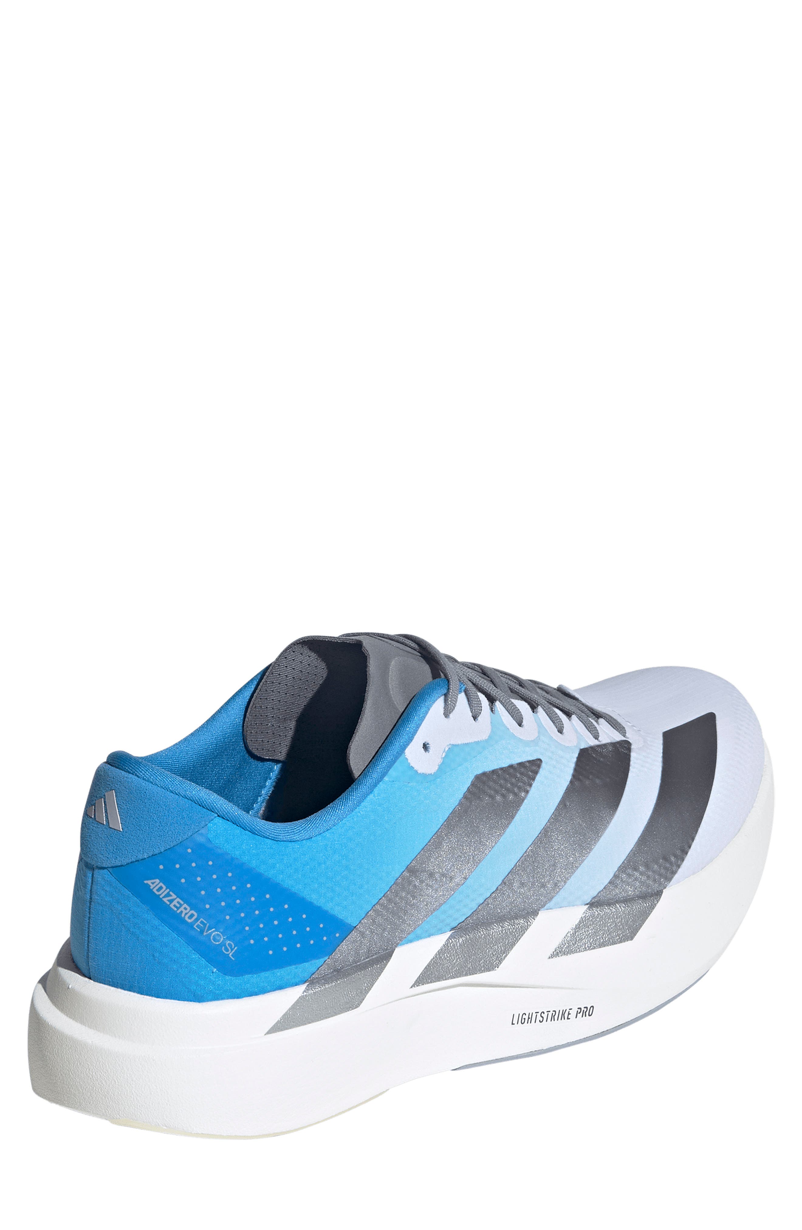 Adizero Evo SL Woven Running Shoe, Alternate, color, WHITE