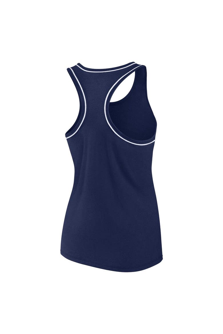 Women's Fanatics Branded Navy Milwaukee Brewers Wordmark Logo Racerback Tank Top, Alternate, color, Navy
