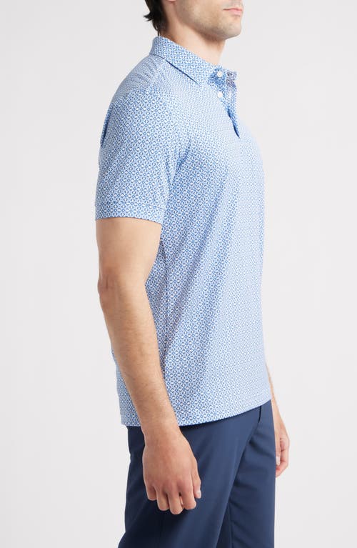 Mizzen + Main Mizzen+main Versa Trim Fit Geo Print Performance Golf Polo In Blue