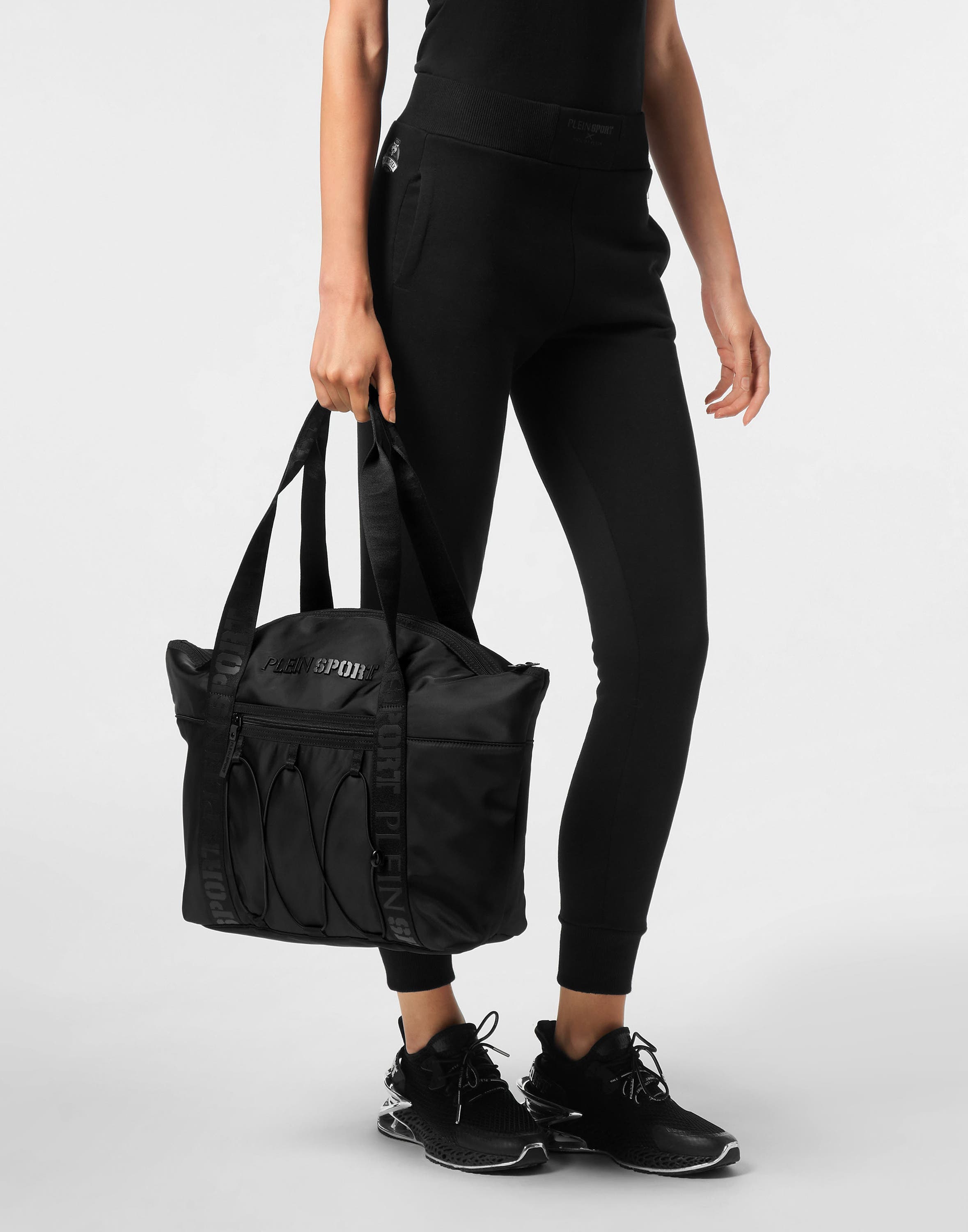 PLEIN SPORT Utility Tote Bag Unisex, Alternate, color, Black