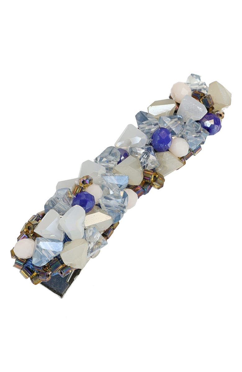 L. Erickson Mini Jana Crystal Pinch Clip, Main, color, Sea Glass