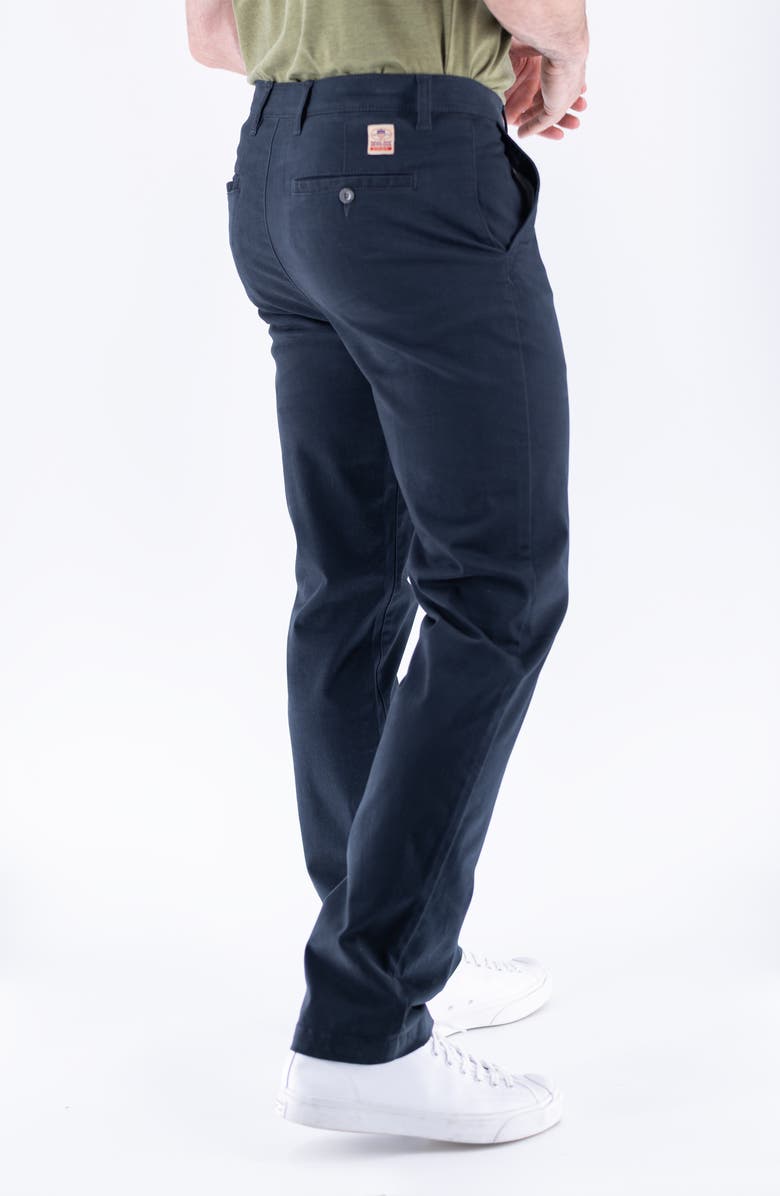 Devil-Dog Dungarees Slim Fit Flat Front Sateen Twill Chinos, Alternate, color, Navy