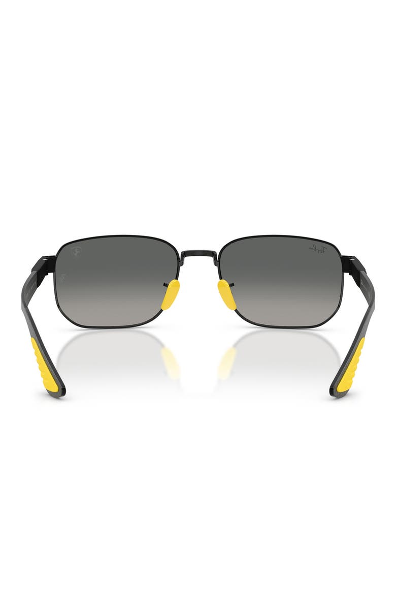 x Scuderia Ferrari 59mm Gradient Irregular Sunglasses, Alternate, color, BLACK / GREY GRADIENT