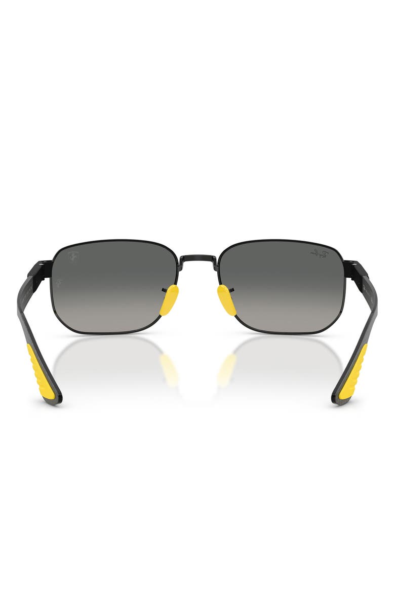 Ray-Ban x Scuderia Ferrari 59mm Gradient Irregular Sunglasses, Alternate, color, Black / Grey Gradient