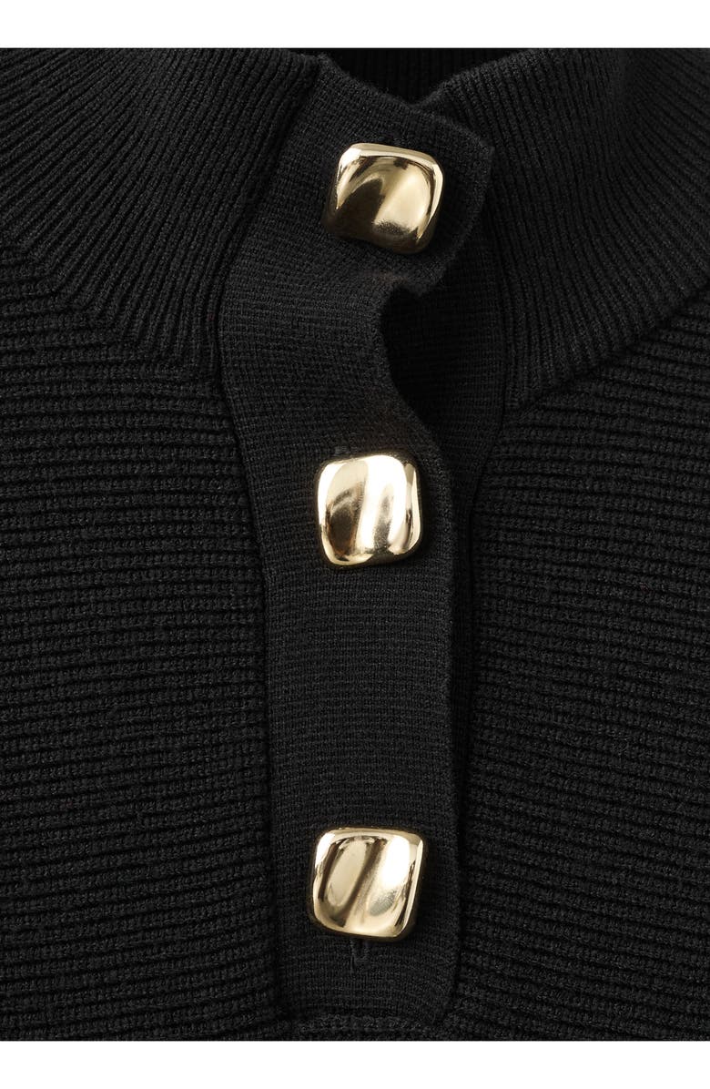 MANGO Uptown Polo Sweater, Alternate, color, Black