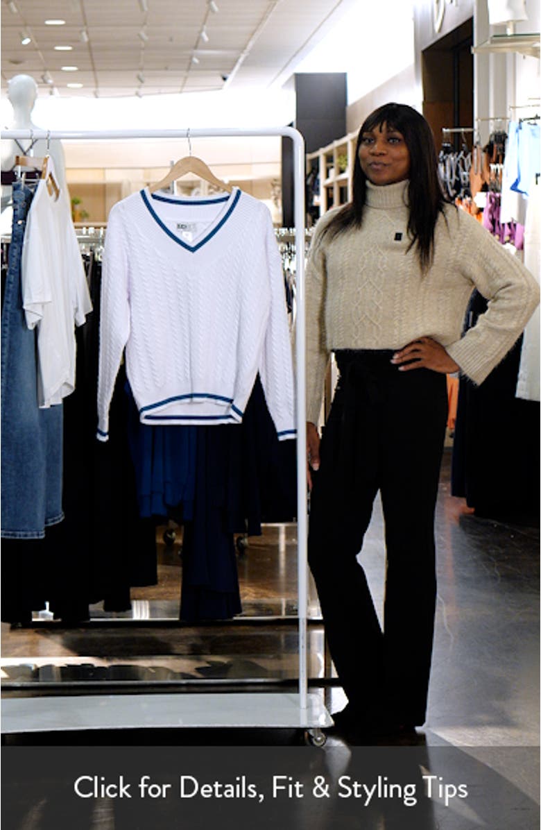 Montana Contrast Detail Cable Sweater, sales video thumbnail