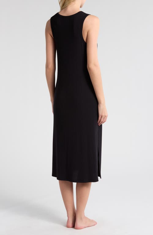 Nordstrom Moonlight Rib Tank Nightgown In Black