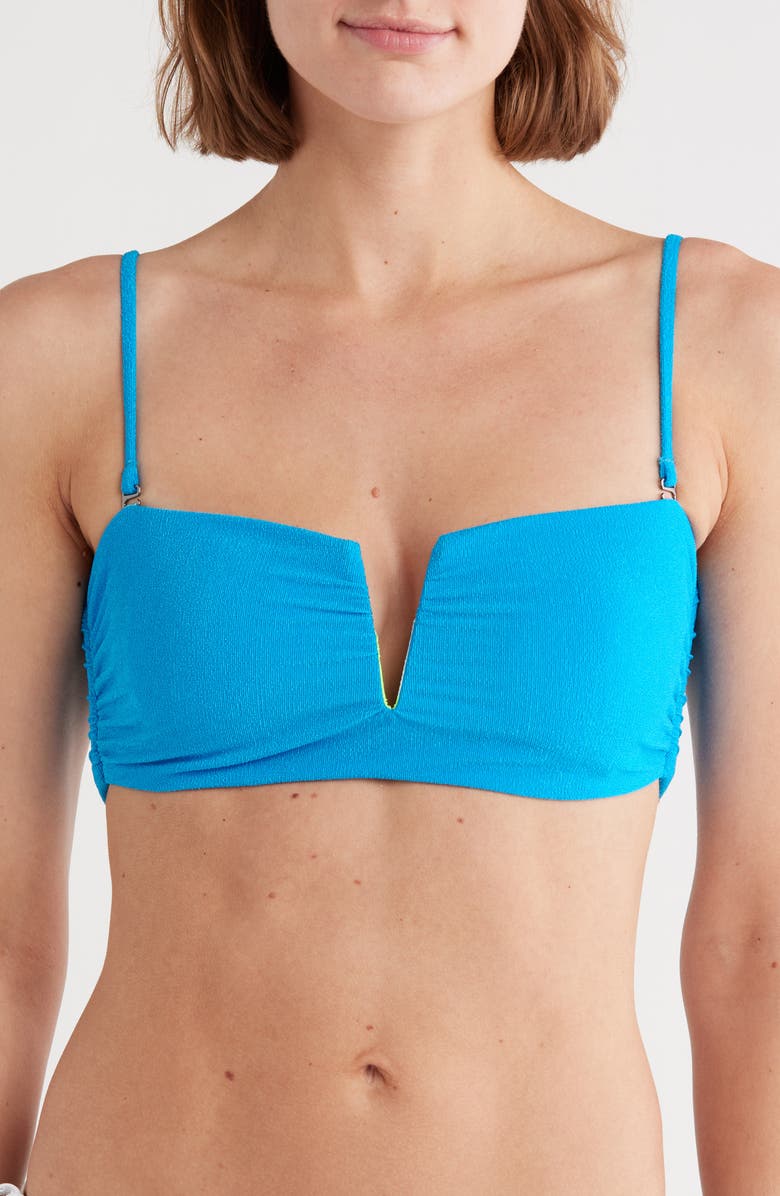 Maaji Flicker Notched Bikini Top, Main, color, Blue