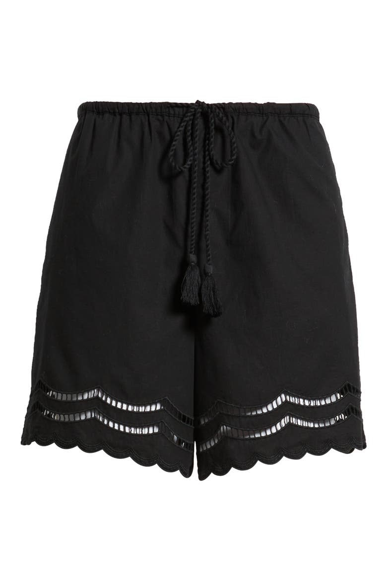 Armanda Cotton Shorts, Alternate, color, BLACK EMBROIDERY