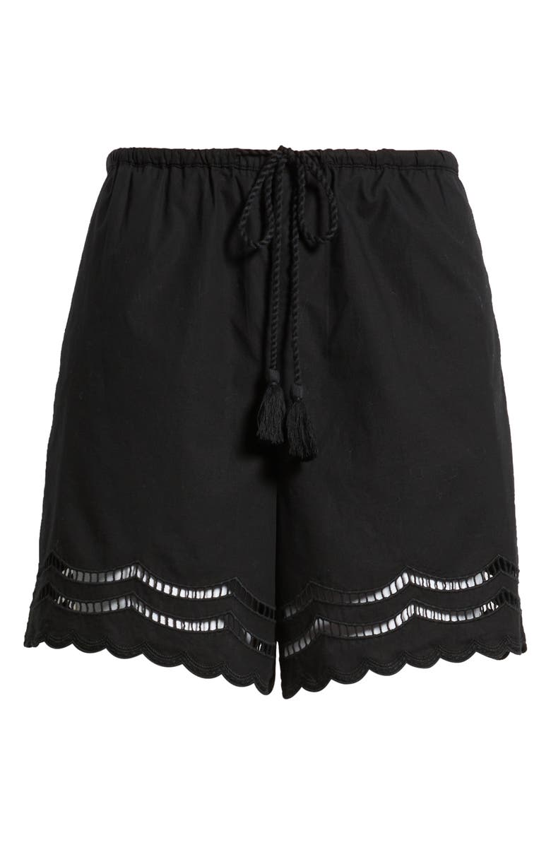 Rails Armanda Cotton Shorts, Alternate, color, Black Embroidery