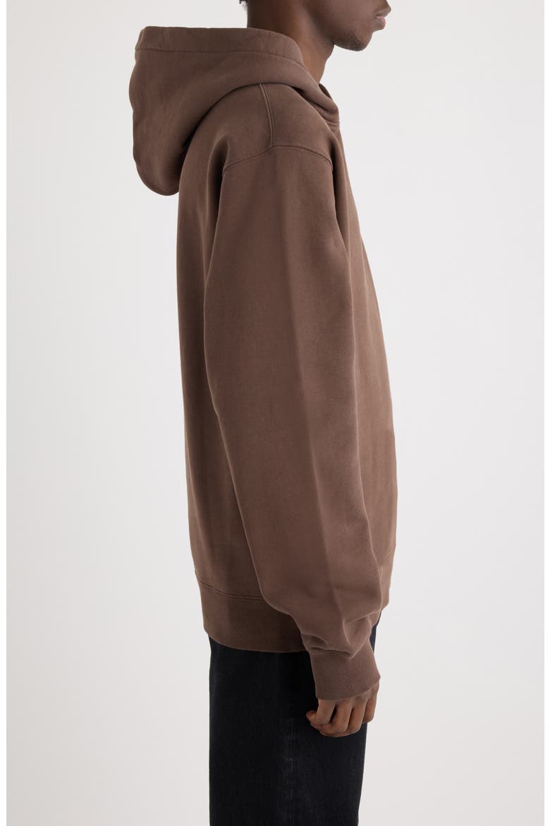 Le Hoodie Gros Grain Cotton Hoodie, Alternate, color, DARK BROWN