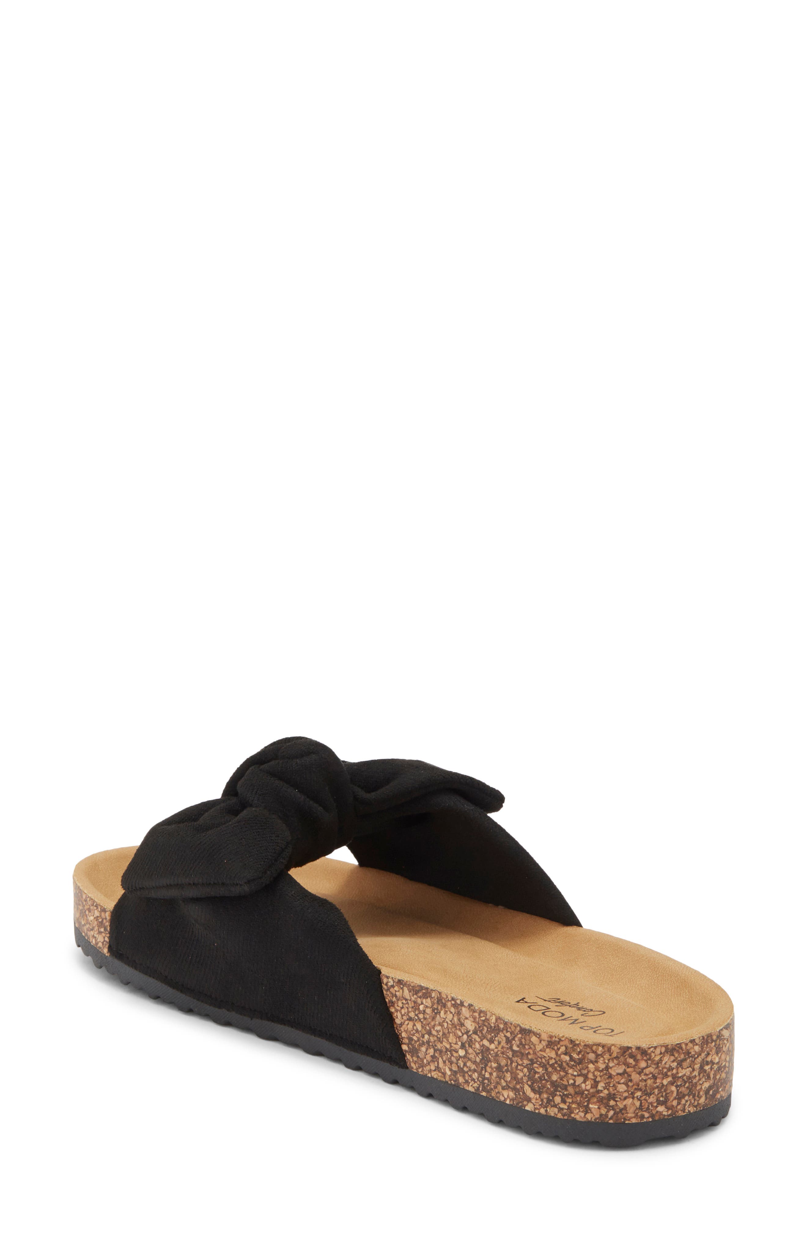 TOP MODA Cory Slide Sandal, Alternate, color, Black Denim