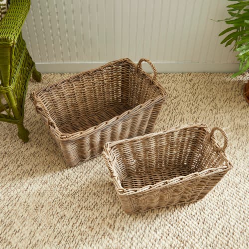 Napa Home & Garden Normandy Laundry Baskets, Set Of 2 In Brown