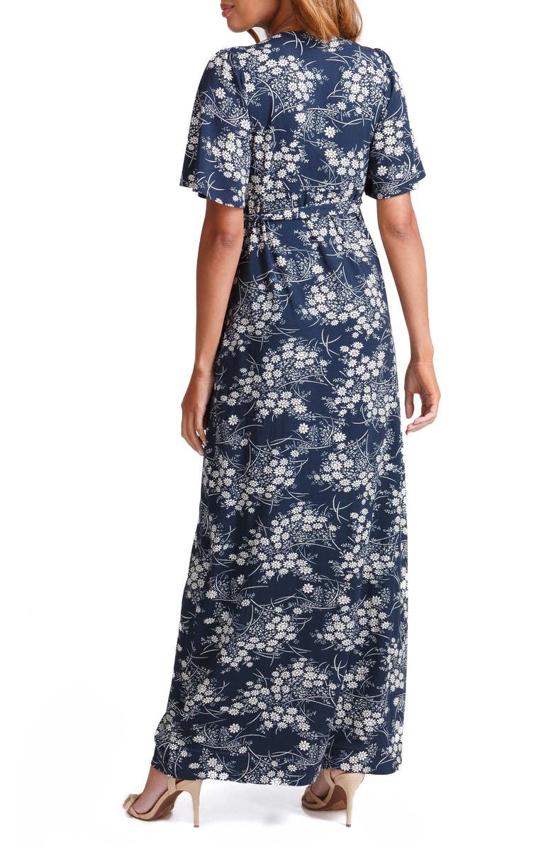 Ingrid & Isabel<sup>®</sup> Flutter Sleeve Knit Maternity/Nursing Maxi Dress, Alternate, color, 