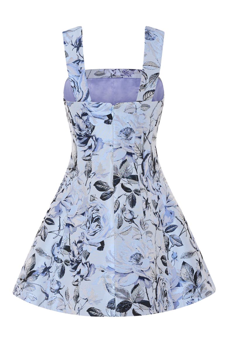 Elodie Metallic Jacquard Minidress, Alternate, color, BLUE/ NAVY