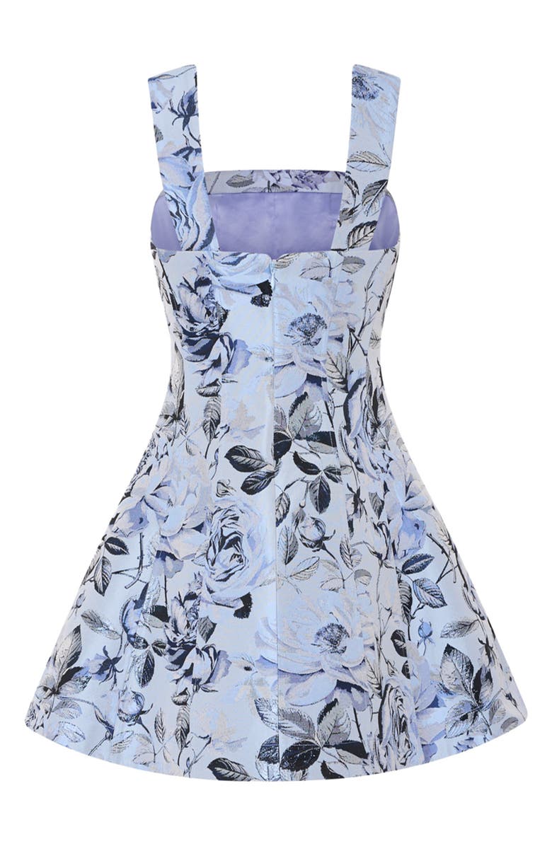 Milly Elodie Metallic Jacquard Minidress, Alternate, color, Blue/ Navy