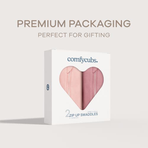 Comfy Cubs Easy Zipper Swaddle Blankets In Pink