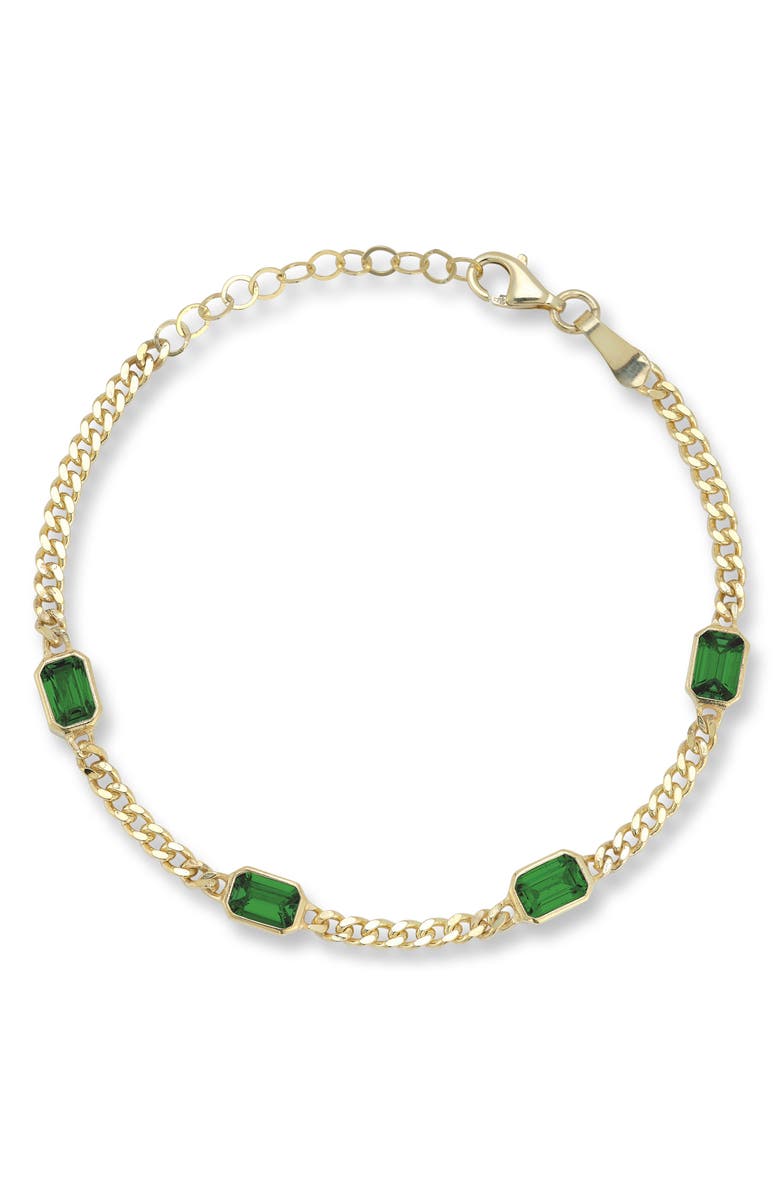 CHLOE AND MADISON Cubic Zirconia Curb Bracelet, Main, color, Gold