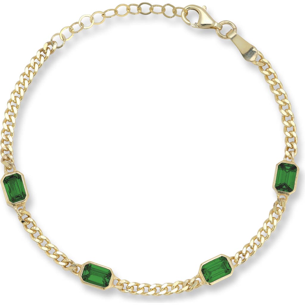 Chloe & Madison Chloe And Madison Cubic Zirconia Curb Bracelet In Gold