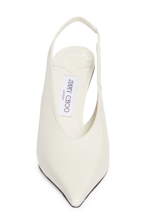 Jimmy Choo Isa Pointed Toe Slingback Pump In Latte Patent