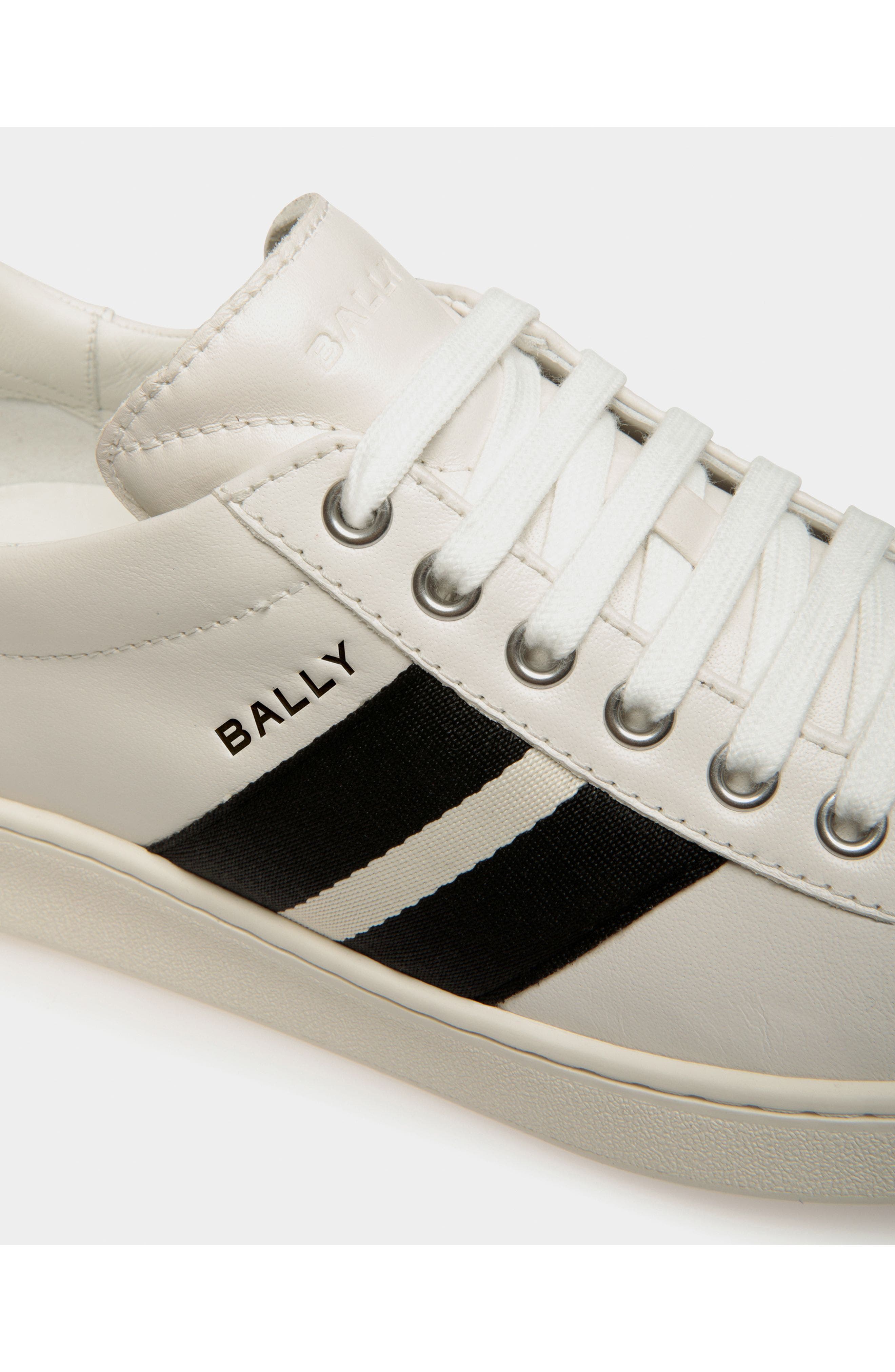Bally Tennis Sneaker In Buffalo Leather, Alternate, color, White