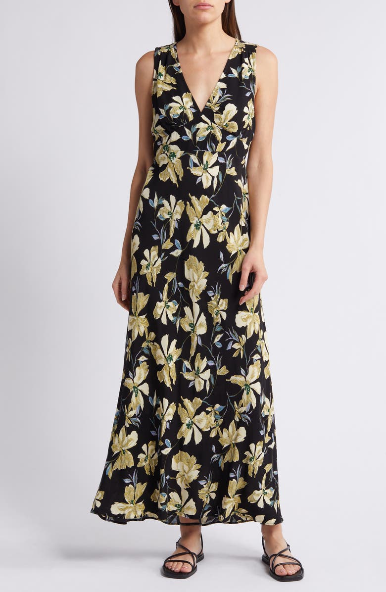 Treasure & Bond Floral Maxi Dress, Main, color, Black Via Floral