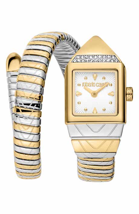 Roberto Cavalli Snake Core Wraparound Bracelet Watch, 19.5mm x 33mm