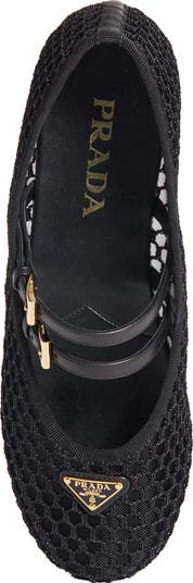 Prada Ballerine Mesh Mary Jane Flat (Women) | Nordstrom