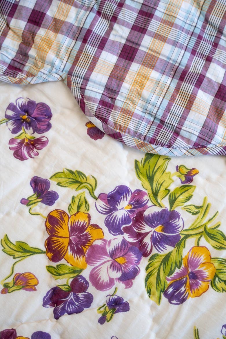 Pansies Throw, Alternate, color, Ecru
