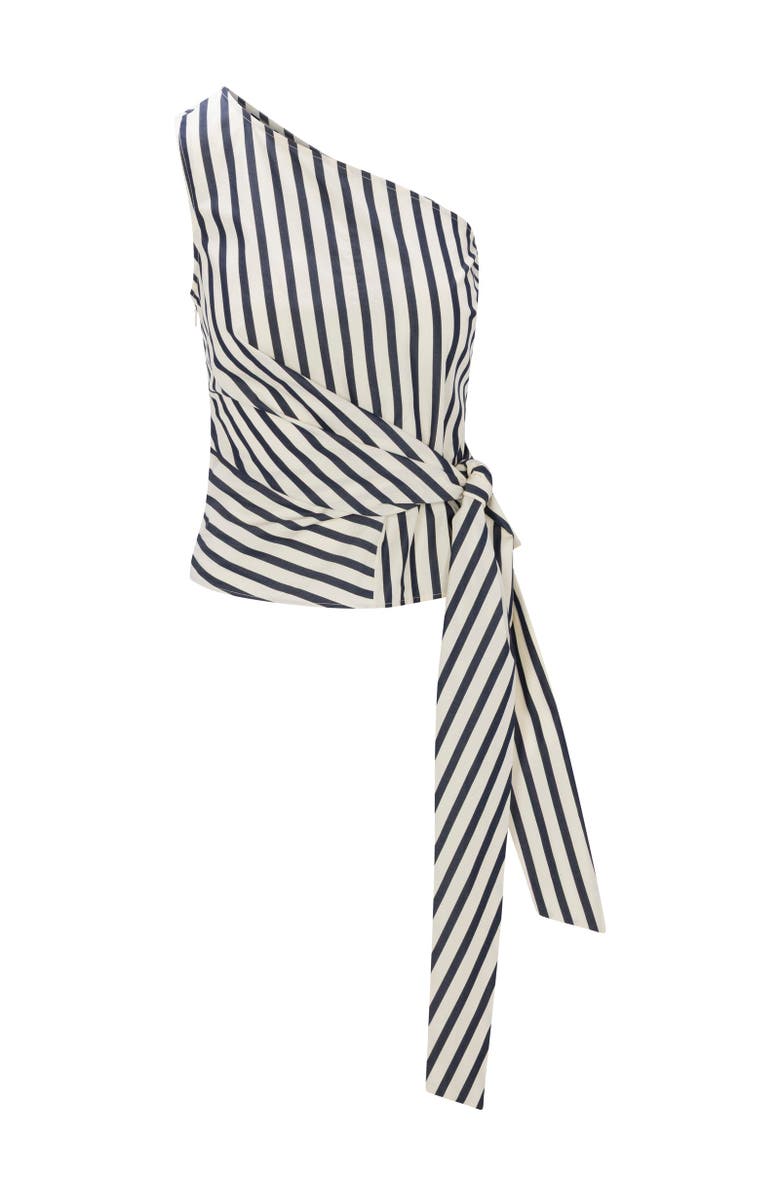 Rebecca Taylor Isla Stripe Poplin Top, Alternate, color, Cream Stripe