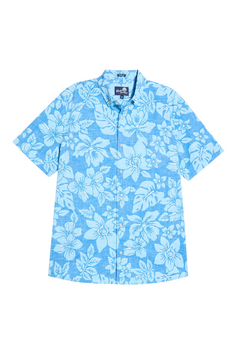Costa Rica Floral Print Button-Down Shirt, Main, color, LIGHT BLUE