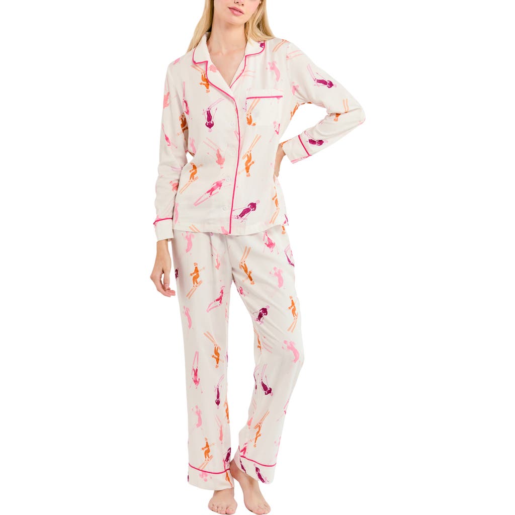 Katie Kime Bluebird Day Long Sleeve Pajama Pants Set In Multi