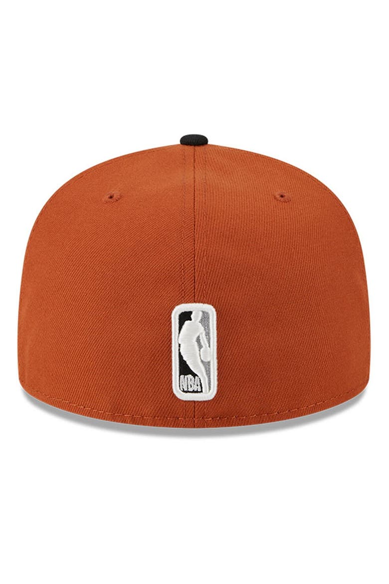 Men's New Era Rust/Black Cleveland Cavaliers Two-Tone 59FIFTY Fitted Hat, Alternate, color, Burnt Orange