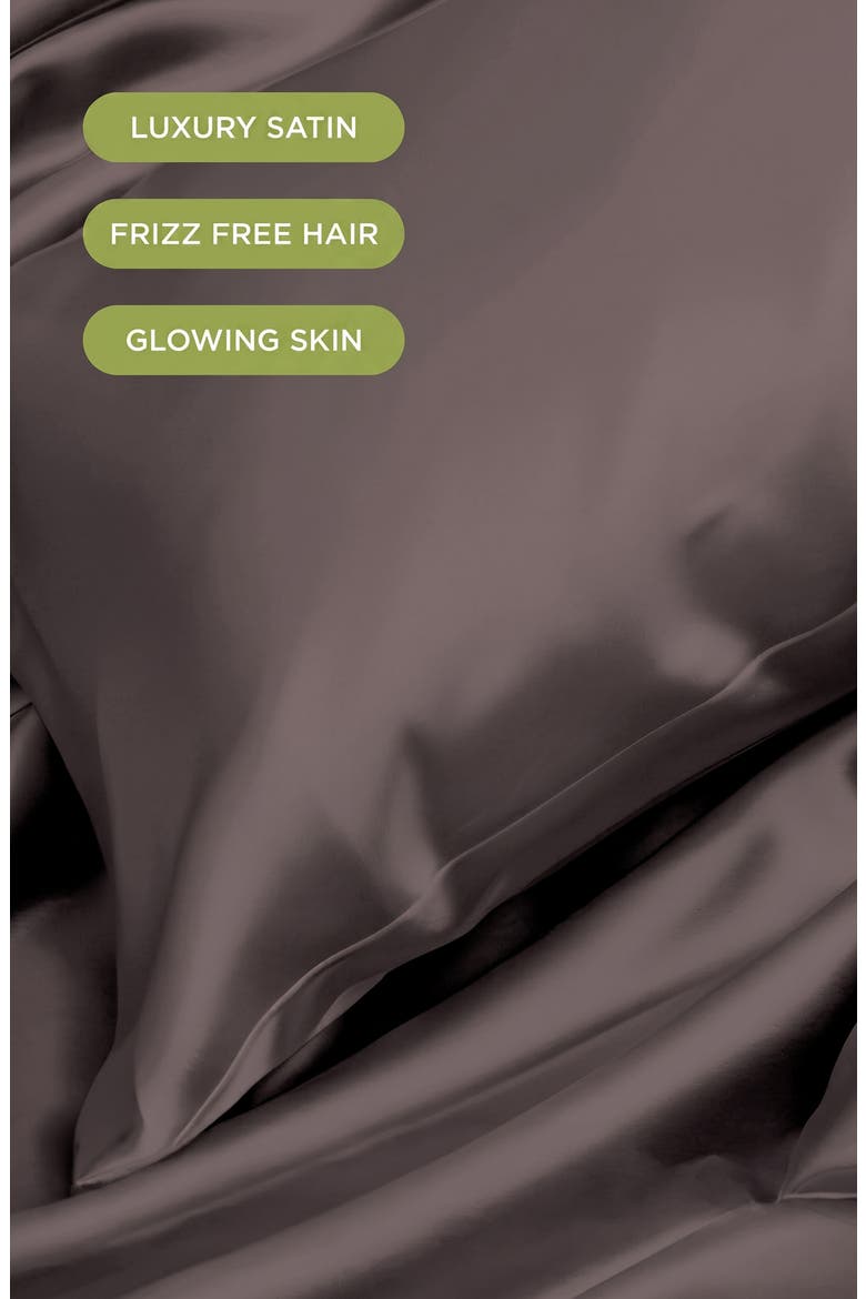 Satin Pillowcase, Alternate, color, GUNMETAL
