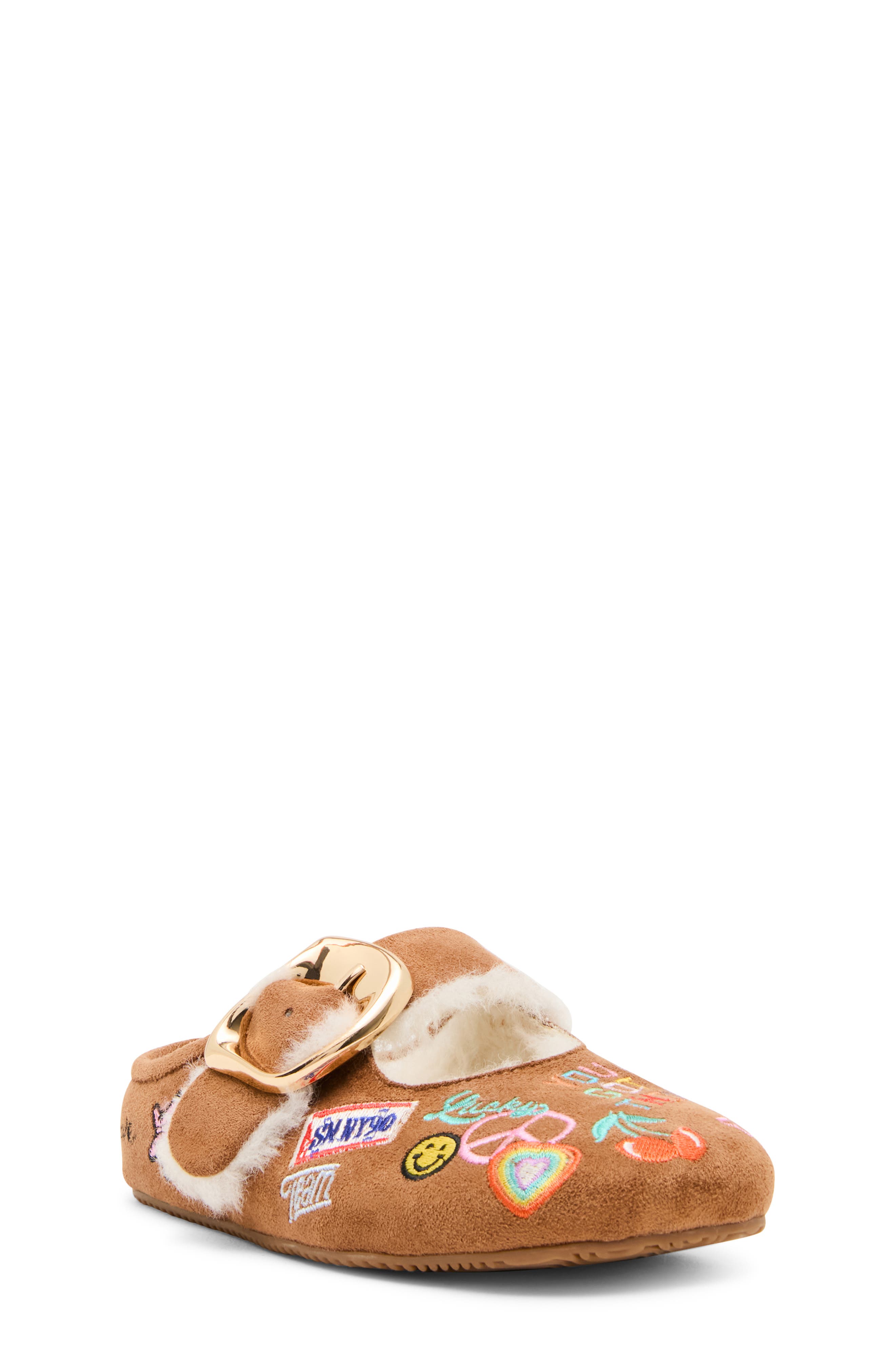 Kids' Jcloudye Faux Fur Lined Mary Jane, Main, color, COGNAC MULTI