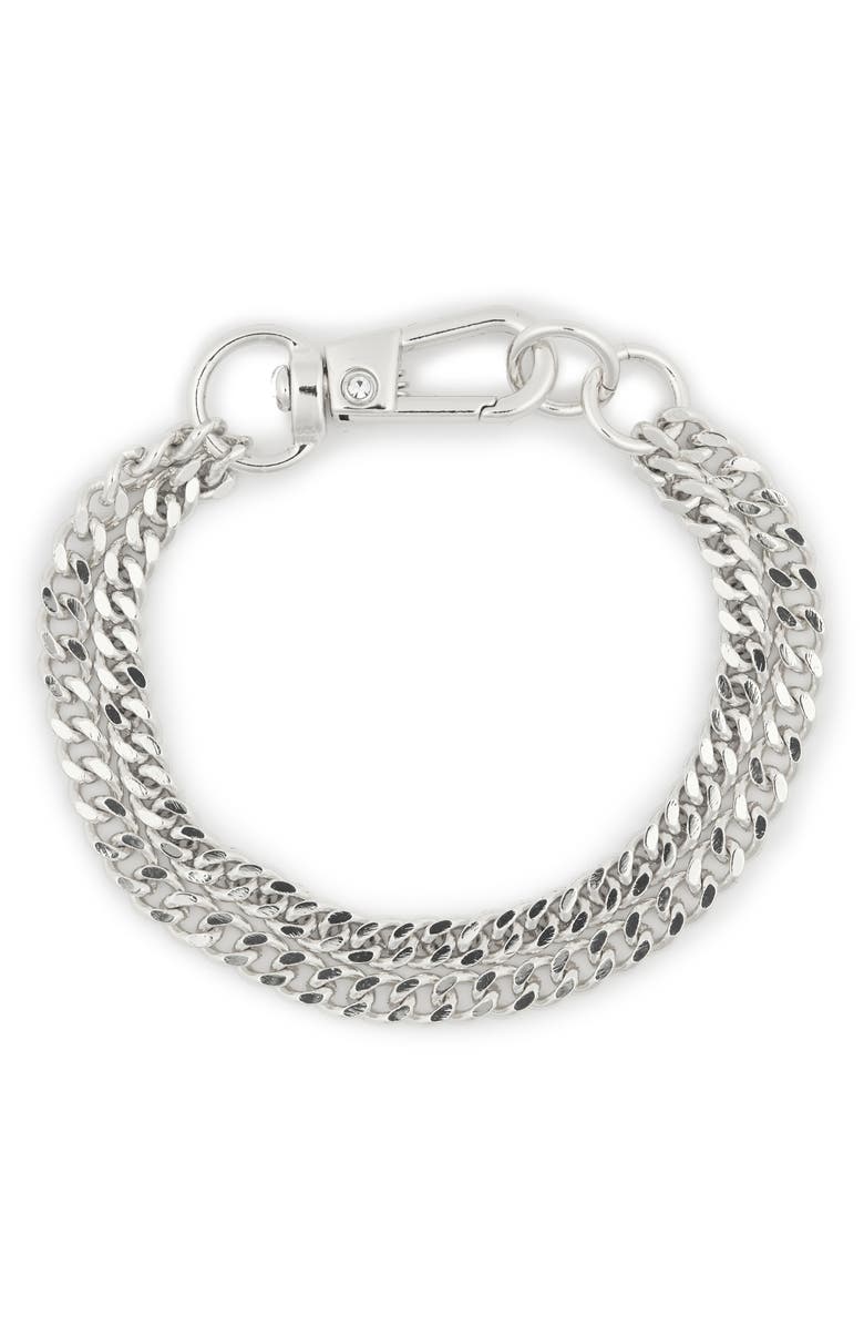 Juvell Double Row CZ Curb Chain Bracelet, Main, color,