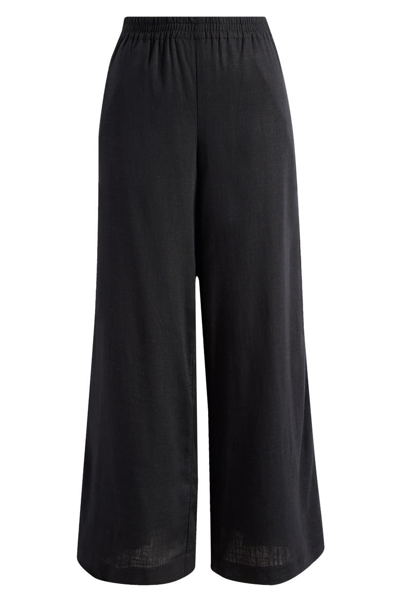 Pull-On Wide Leg Pants, Alternate, color, RICH BLACK