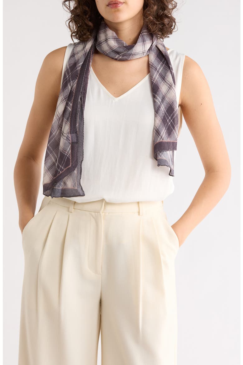 Plaid Scarf, Main, color, BLACK