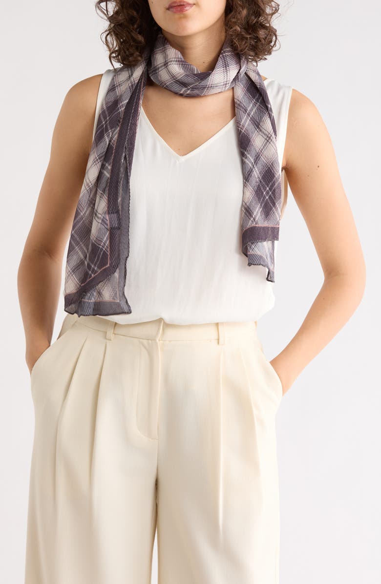 ELLIAN Plaid Scarf, Main, color, Black