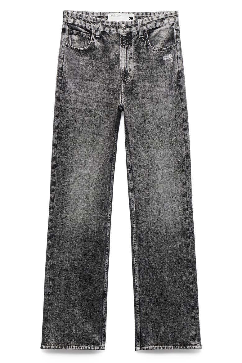 rb Miramar Terry Shea High Waist Straight Leg Jeans, Alternate, color, RAVEN