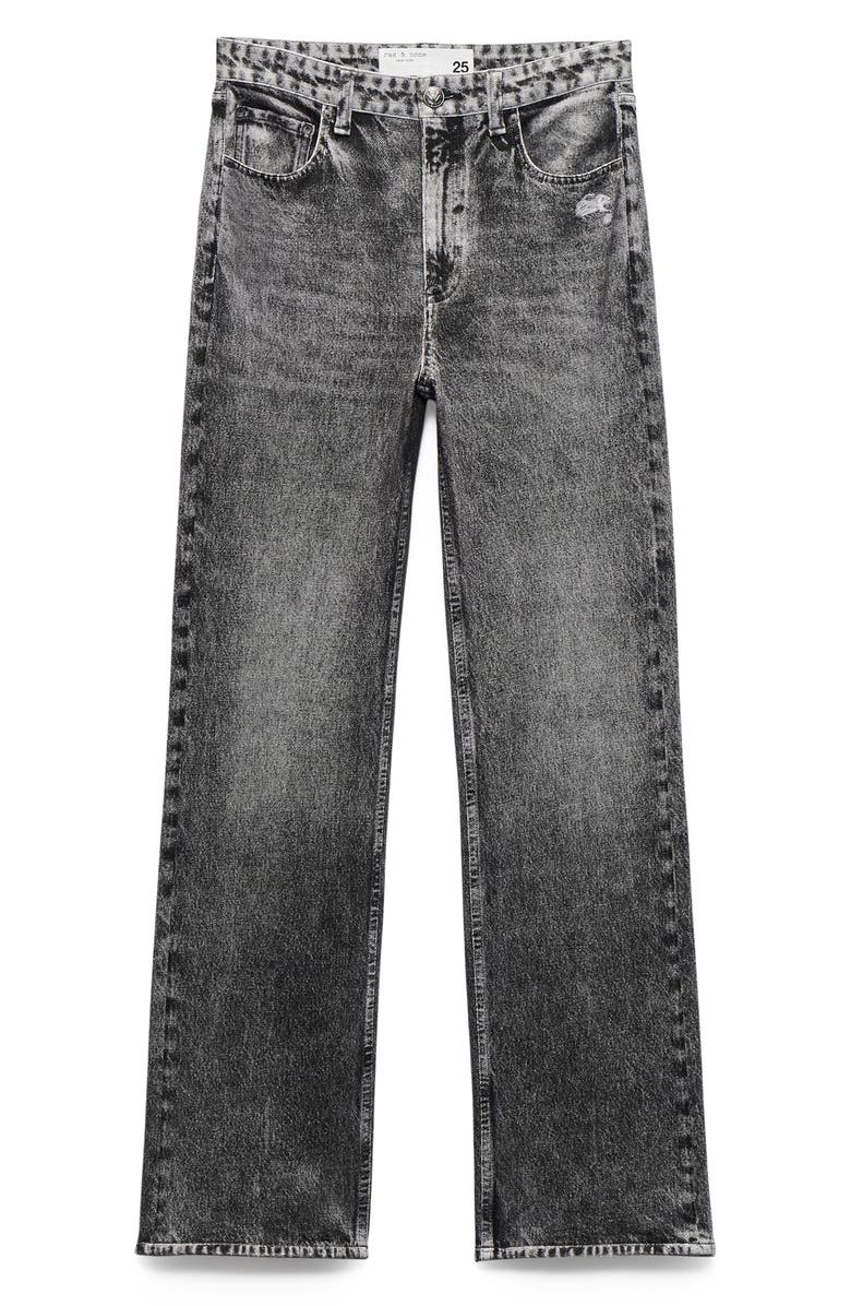 rag & bone/JEAN Miramar Terry Shea High Waist Straight Leg Jeans, Alternate, color, Raven