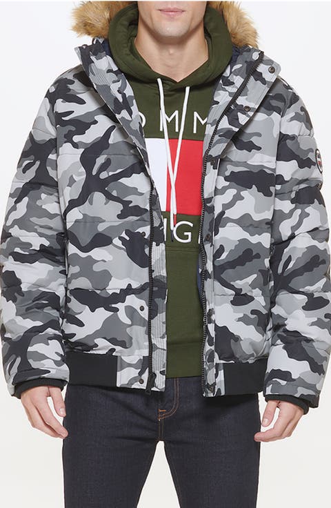 Arctic Snorkel Faux Fur Trim Bomber Jacket