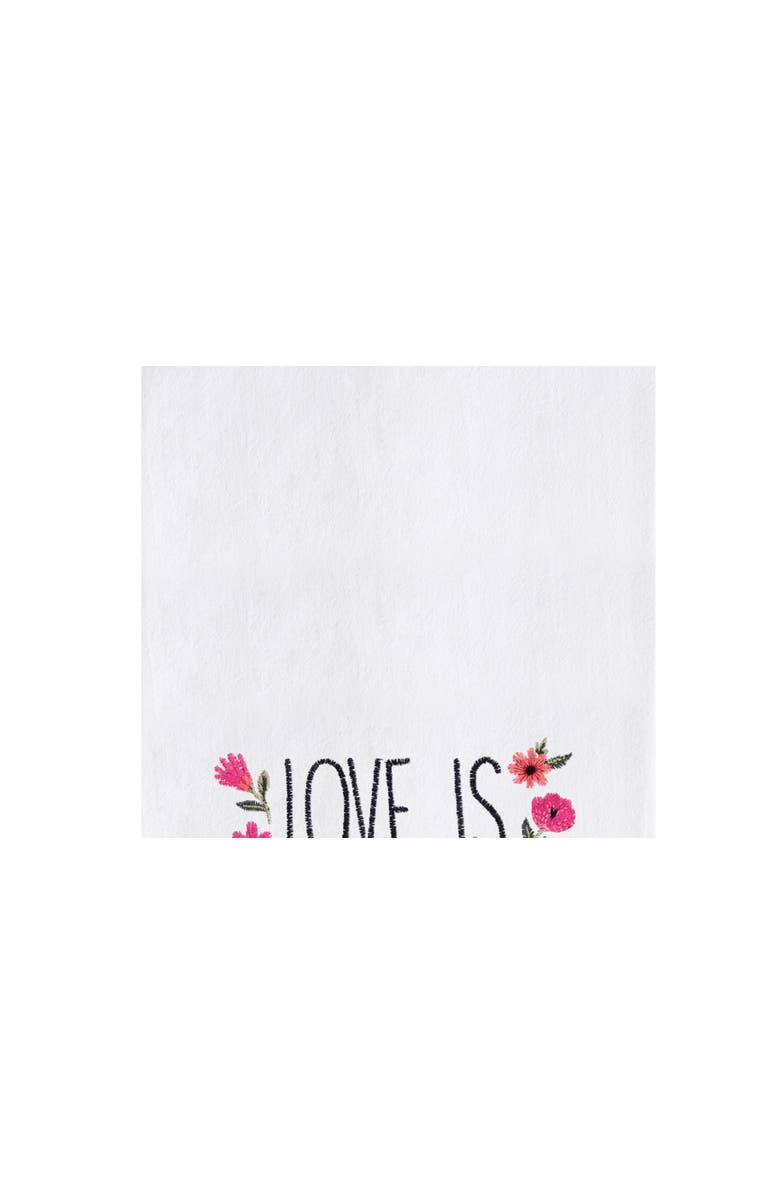 C&F Home "Love Is Patient & Kind" Flowers Embroidered 100% Cotton Flour Sack Dishtowel, Alternate, color, Red
