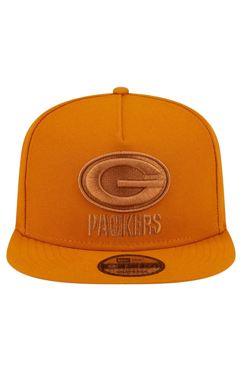 New Era Men's New Era  Brown Green Bay Packers Color Pack A-Frame 9FIFTY Snapback Hat, Alternate, color, 
