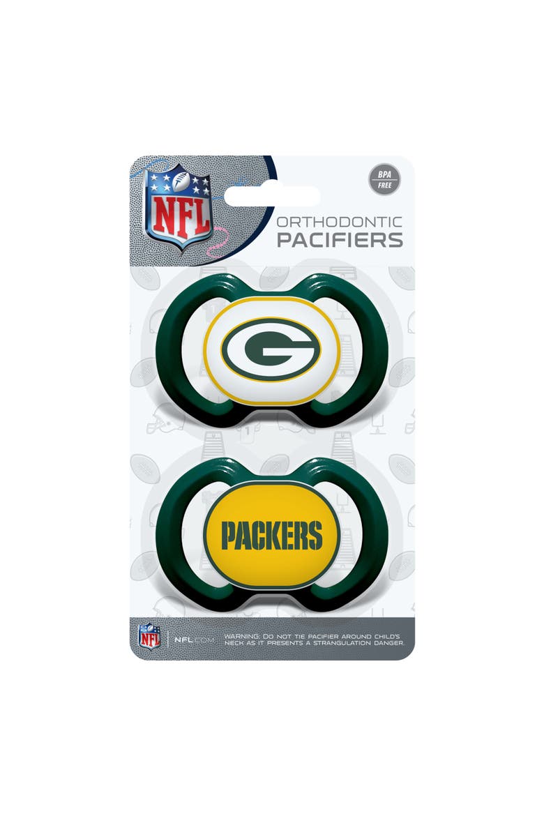 Green Bay Packers Pacifier 2-Pack, Alternate, color, Multicolor